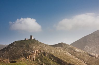 Old tower at Cape Tenaro clipart