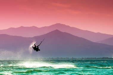 Kite surfing clipart