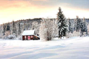 Winter landscape clipart