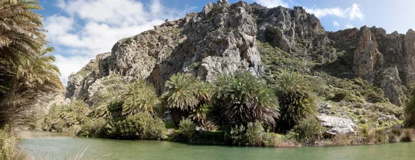 Preveli Lake and Palm Forest — Stock Photo, Image