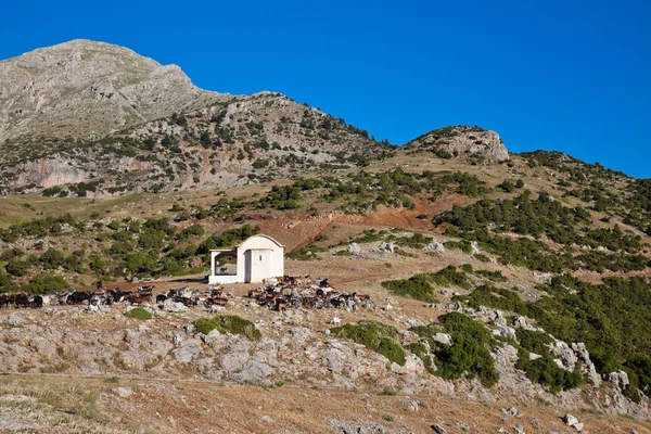 Kleine kapel in de buurt van stymfalia — Stockfoto