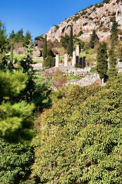 Old ruins of Temple Of Apollo, Delphi, Greece... — Stock Photo, Image