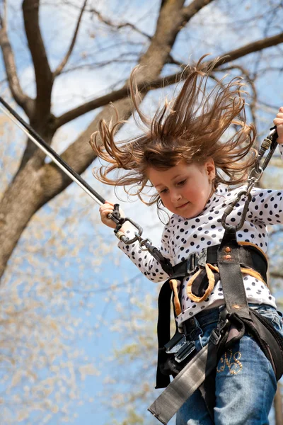 Little girl in a bungee — Stock Photo, Image