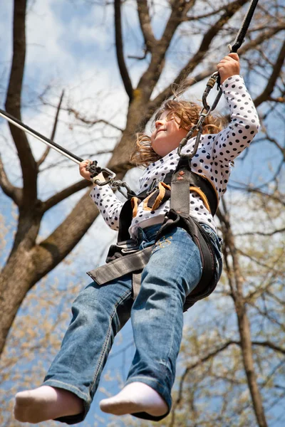 stock image Little girl in a bungee