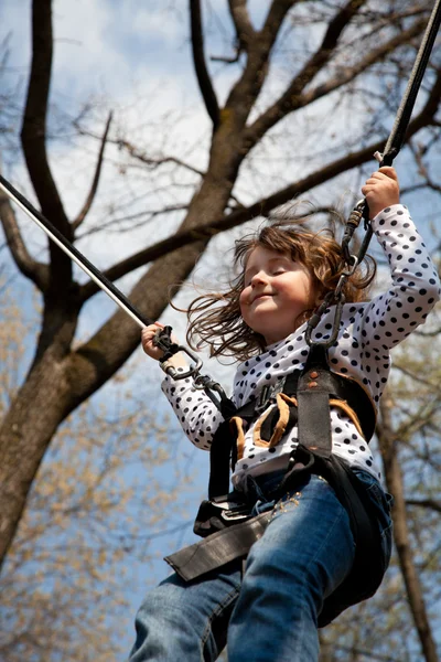 Little girl in a bungee — Stock Photo, Image