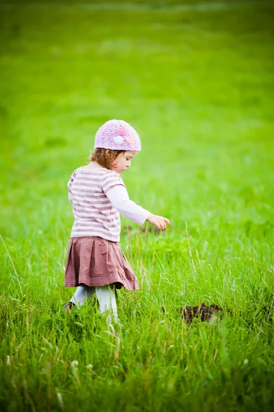 Curious little girl — Stock Photo, Image