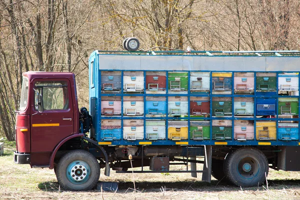 Caminhão com colmeias — Fotografia de Stock