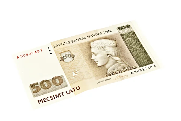 Latvian State five hundred lats banknotes. — Stock Photo, Image