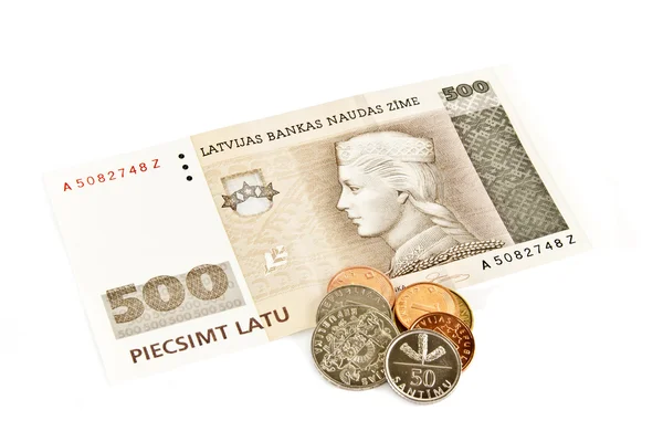 Latvian State five hundred lats banknotes. — Stock Photo, Image