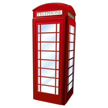 Isolated phone box in London clipart