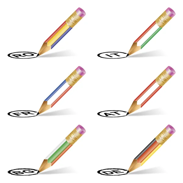 Crayon drapeau — Image vectorielle