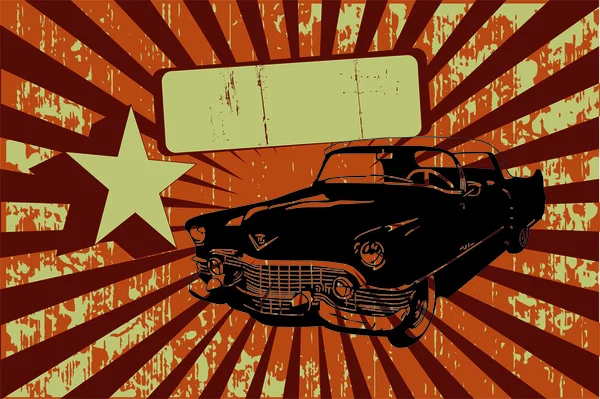 Carro velho grunge fundo — Vetor de Stock