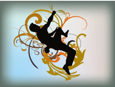 Climber and swirls clipart