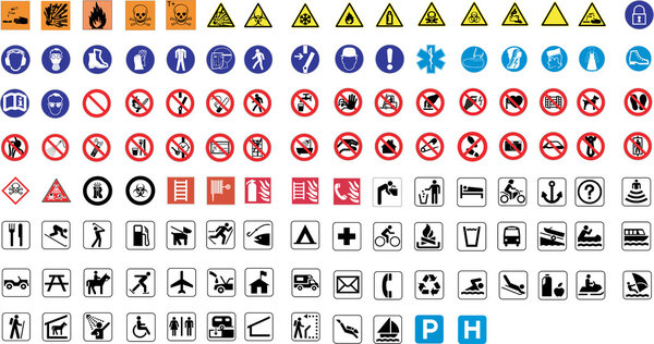 124 señales de advertencia — Vector de stock