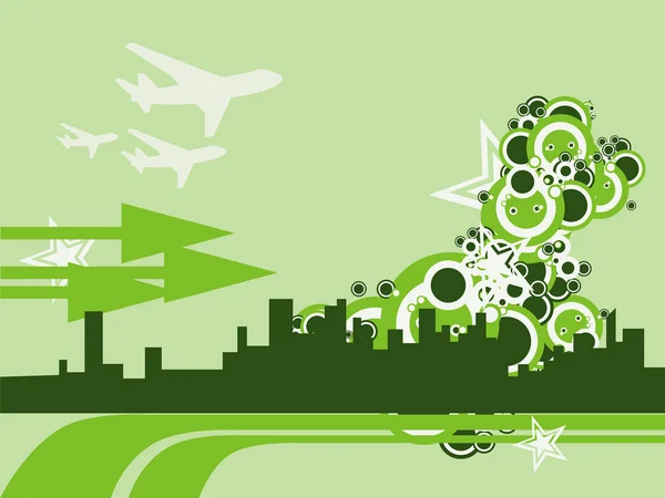 Městské zelené ilustrace — Stockový vektor