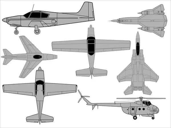 Desenhos de aeronaves —  Vetores de Stock