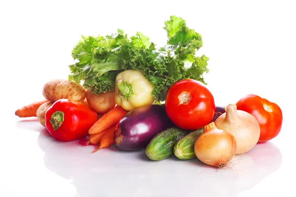 stock image Tomatoes, carrots, cucumbers, an eggplant, salad