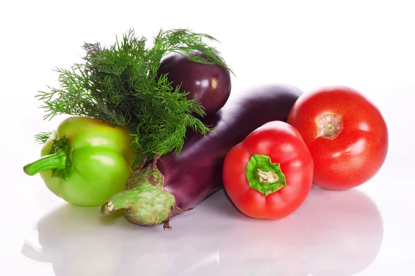 Pepper, parsley, tomato and eggplant — Stock Photo, Image
