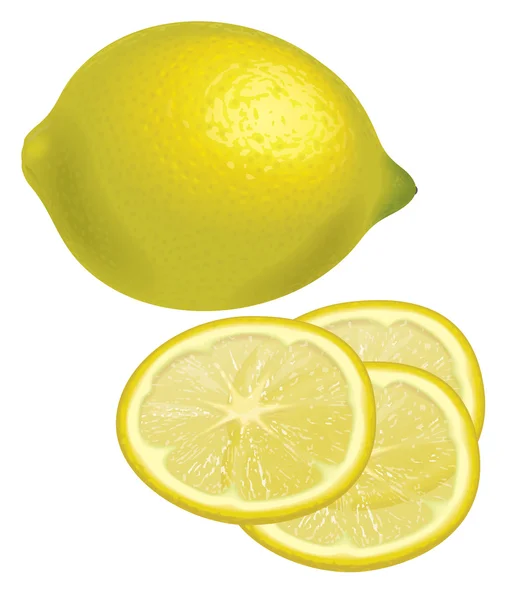Limón y rodajas transparentes — Foto de Stock