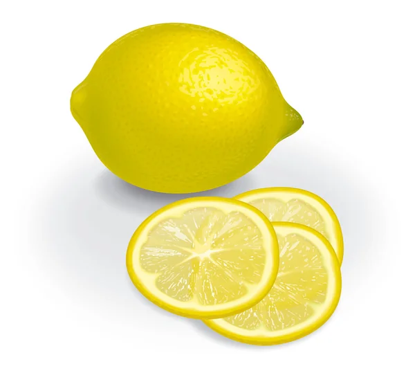 Limone e fette trasparenti — Foto Stock