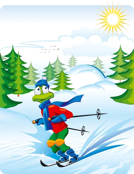 Vacanze invernali. Vacanza sugli sci . — Foto Stock