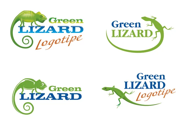 Logos with a lizard and chameleon — Stock Photo, Image
