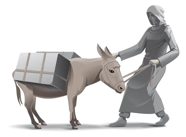 Lazy donkey illustration — Stock Photo, Image