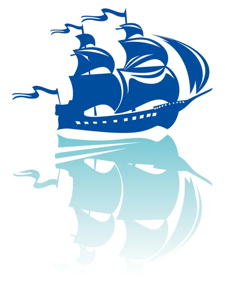 Sailboat blue illustration. — Stock Photo, Image
