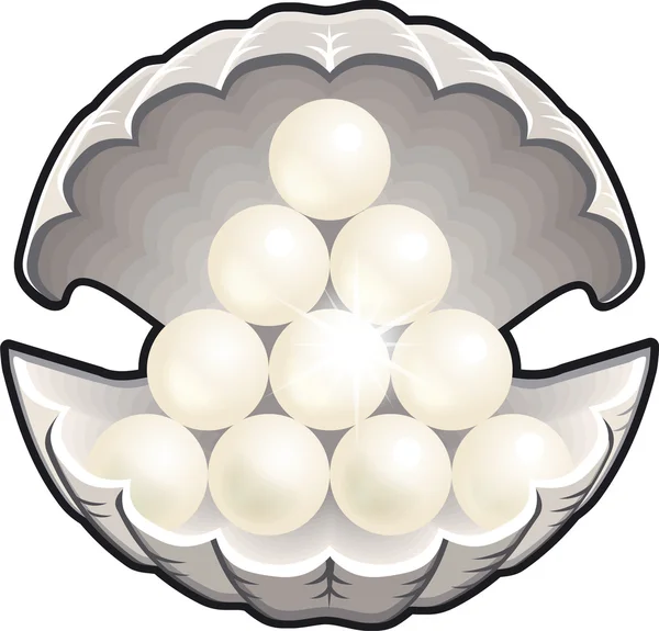 Shell with pearls — Stock Photo, Image