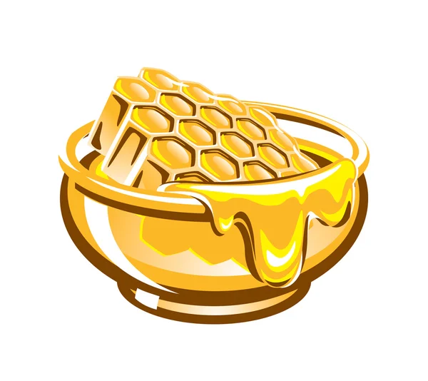 Tub of honey — Stock Photo, Image