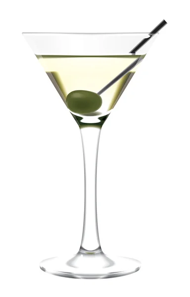 stock image Martini glass and olive