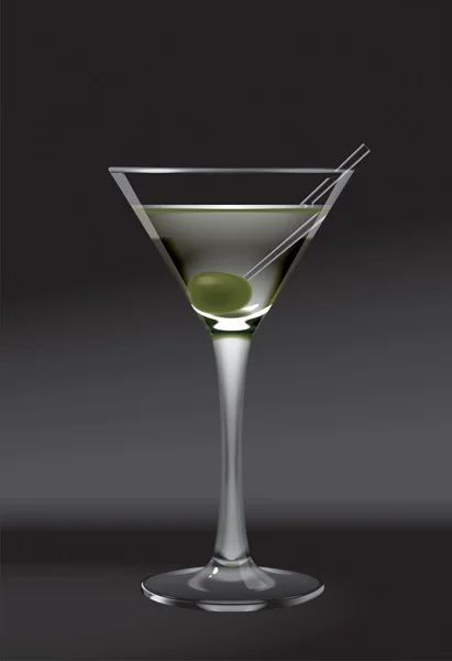 stock image Martini glass and olive