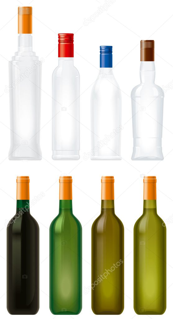 Glass bottles Illustration