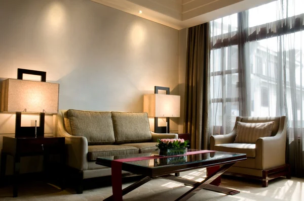 Az 5 csillagos luxus hotel szoba nappali — Stock Fotó
