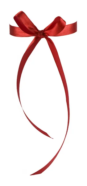 Fita de embrulho de presente vermelho no fundo branco — Fotografia de Stock