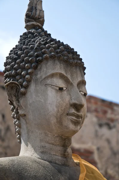Buddha-fej, wat wattanaram, ayutthaya, Thaiföld — Stock Fotó