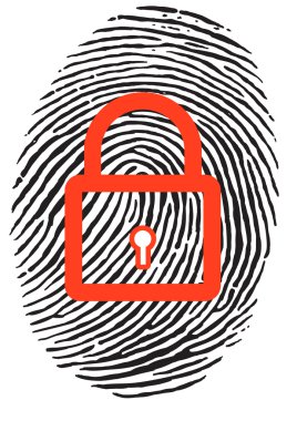 Finger Print with lock clipart