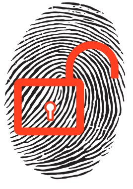 Finger Print with lock clipart