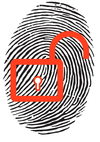 stock vector Finger Print with lock