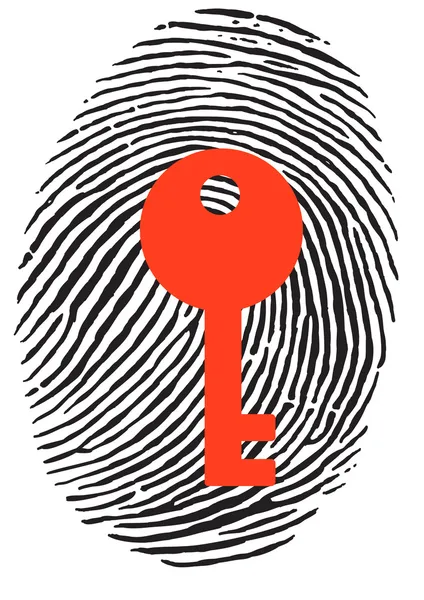 stock vector Finger Print with key