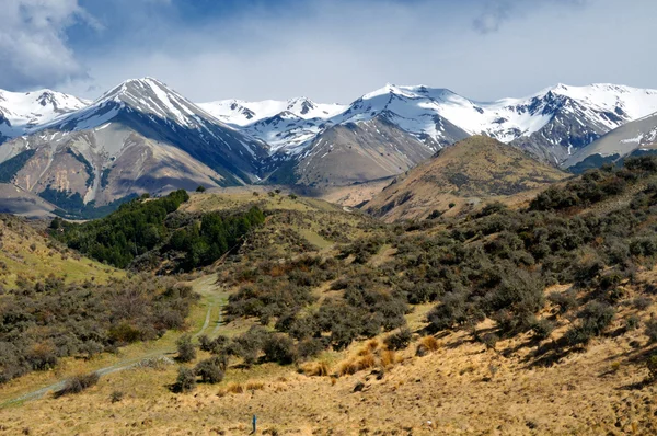 Równiny i szczyty Arthur Pass — Zdjęcie stockowe