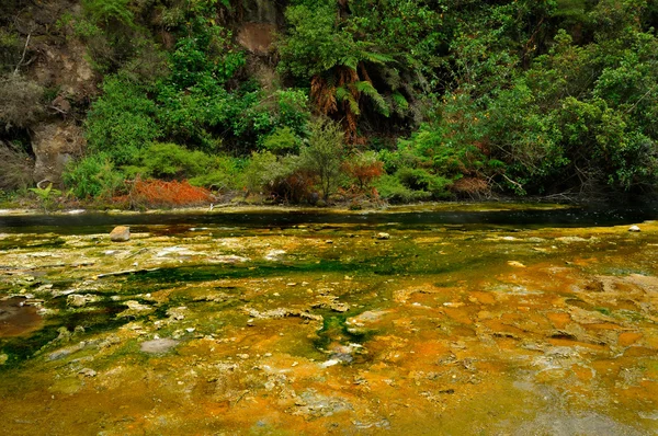 Flusso caldo con sedimenti minerali — Foto Stock