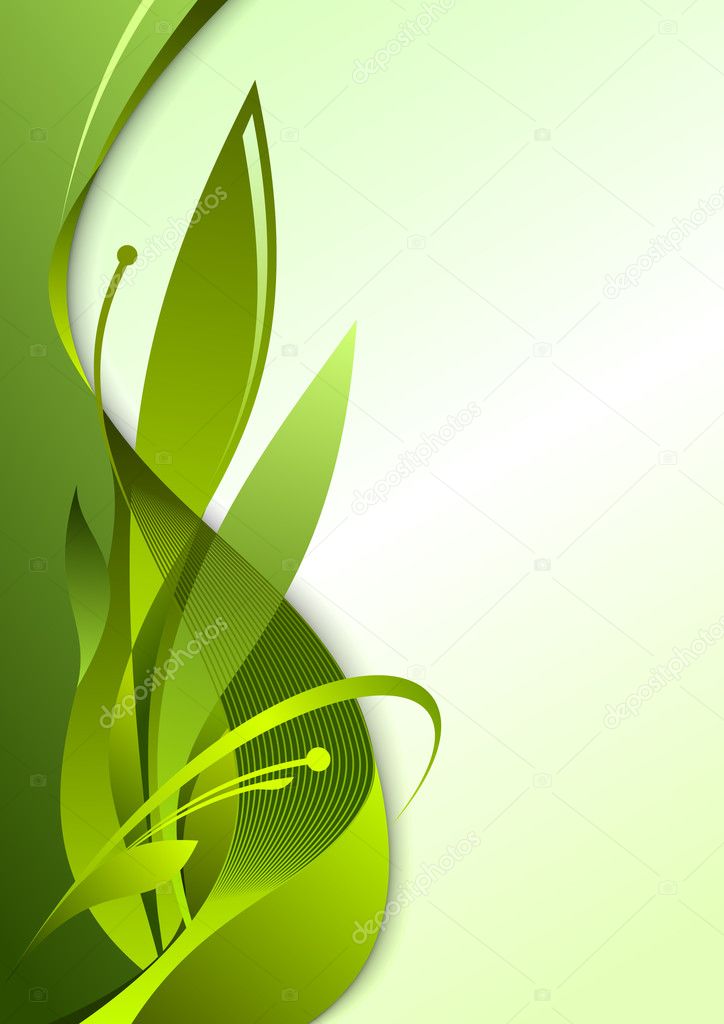 Green floral template