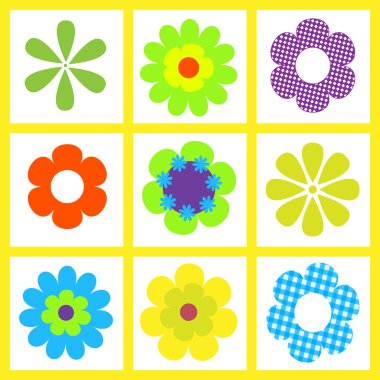 Retro flower illustration clipart