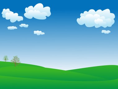 Vector spring landscape clipart