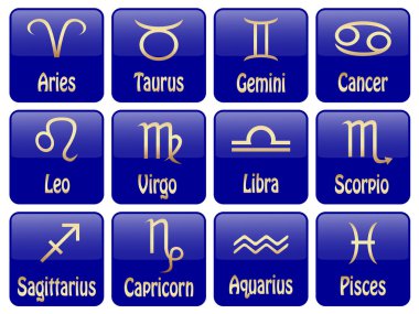 Zodiac sign icons clipart