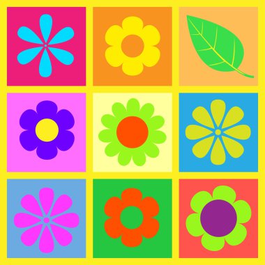 Retro flower illustration clipart