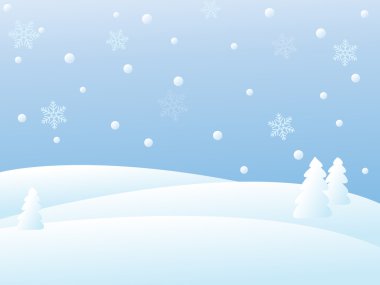 Vector winter scene clipart