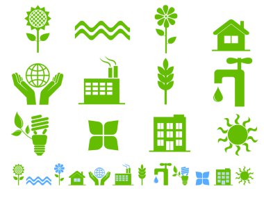 Green ecology icons clipart