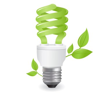 Ecological lightbulbs illustration clipart